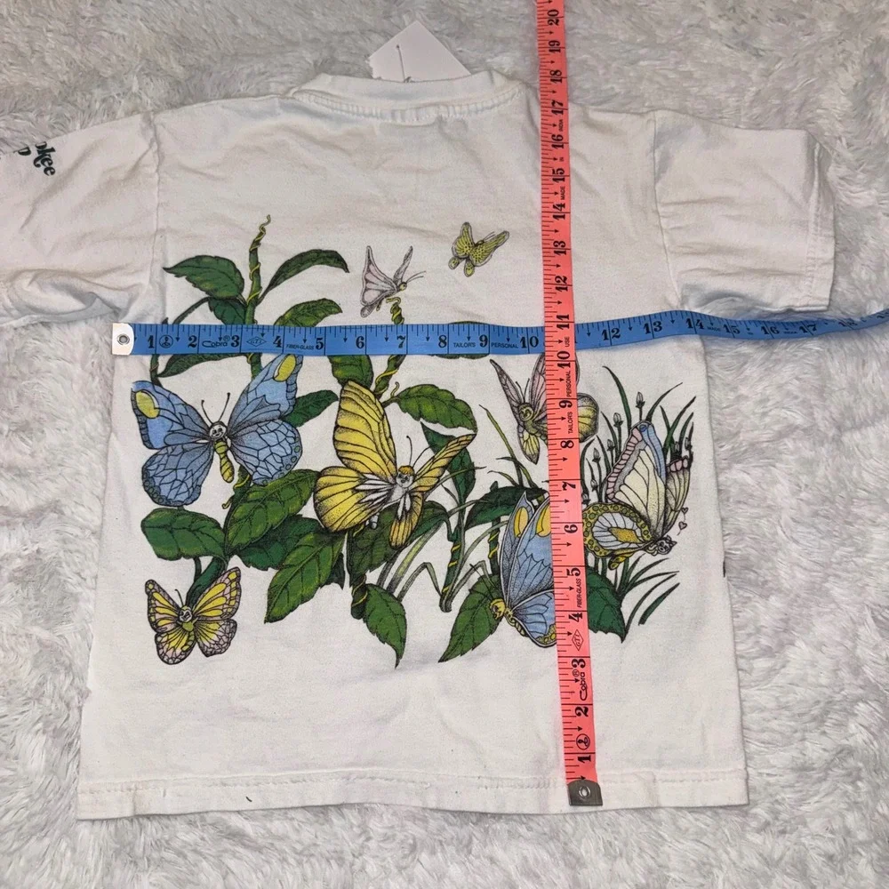 Hanes T-Shirt Kids S White Excellent 1991 William J Hill Nature Graphic Vintage